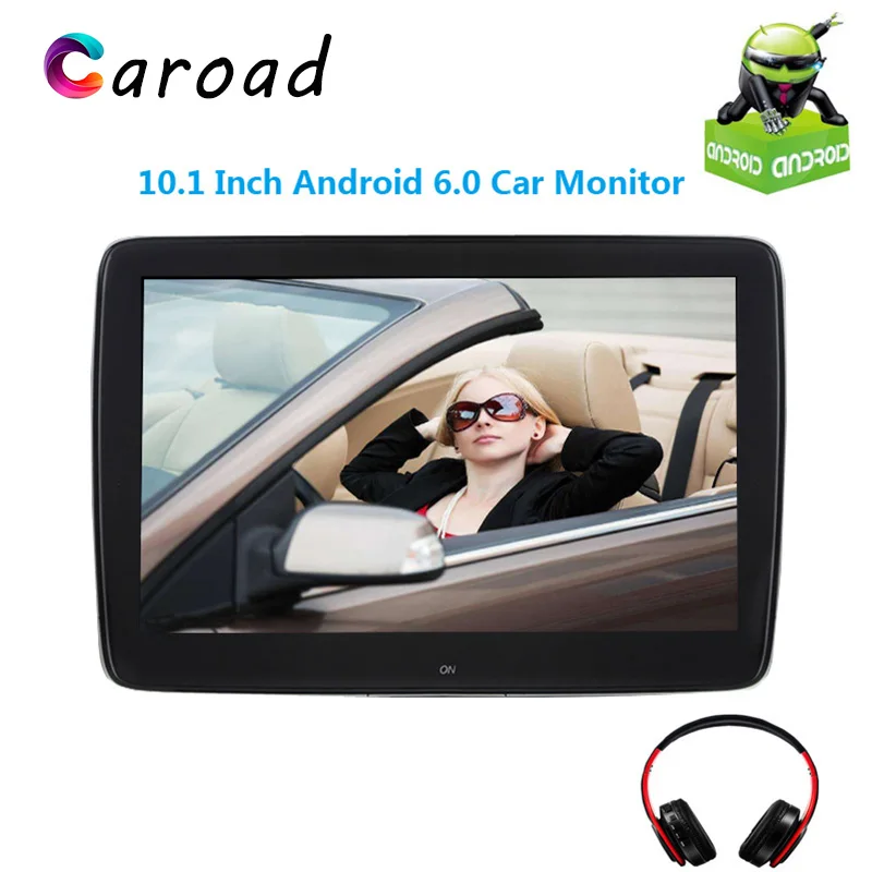 Caroad 10,1 дюймов Android 6,0 Автомобильный подголовник монитор IPS сенсорный экран 1080 P видео wifi/USB/SD/Bluetooth/динамик/fm-передатчик/игра