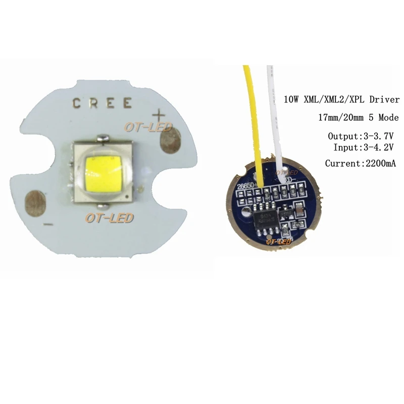 CREE XML2 LED XM L2 T6 U2 10 Вт белый нейтральный теплый светодиодный излучатель чип 20 мм