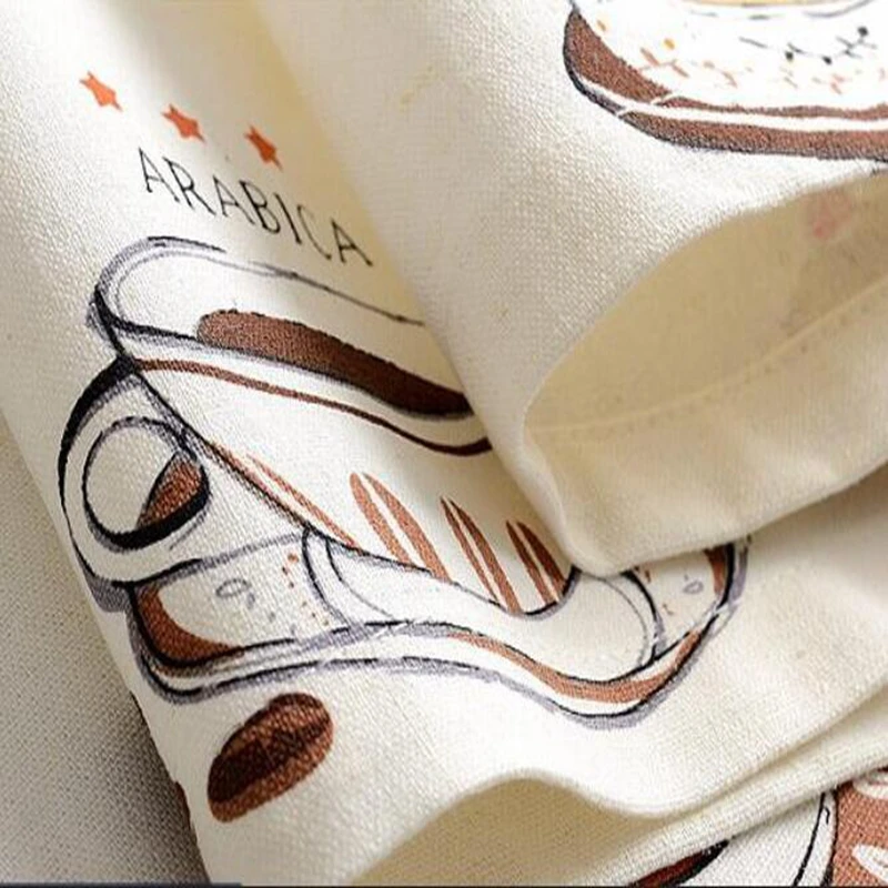 نافذة العلاج المطبخ القطن الكرتون السائل الستار القهوة شبه الظل المطبخ Curation ل خزانة قصيرة الستار الغزل A24