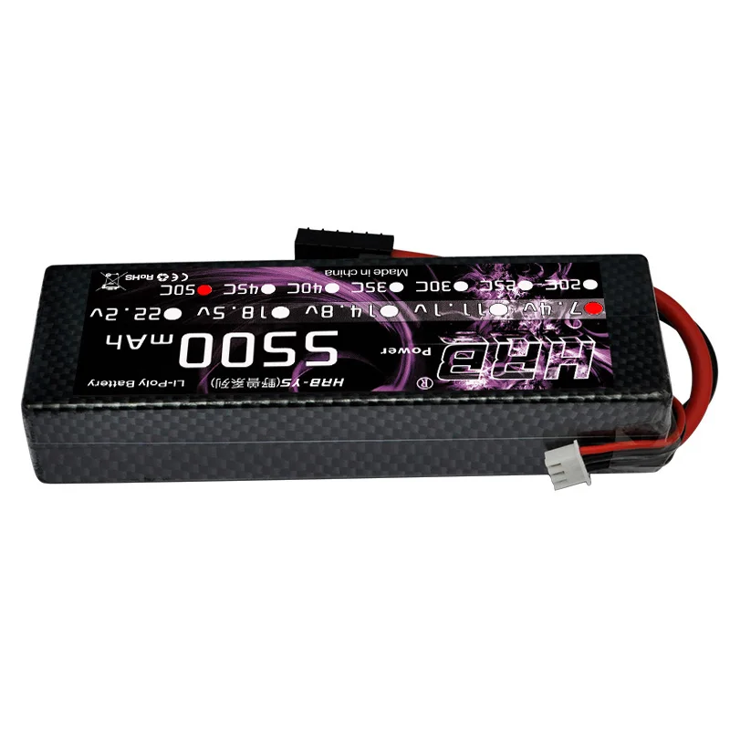 HRB RC Lipo батарея 2S 7,4 V 5500mAh 50C 100C жесткий чехол RC 1/10 1/8 весы для Traxxas Slash 4x4 RC автомобиль грузовик