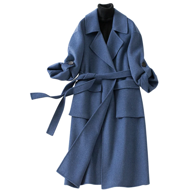 Шерстяное Женское пальто, зимняя женская куртка из чистого кашемира, одноцветное шерстяное пальто, женское кашемировое пальто, Элегантное длинное пальто