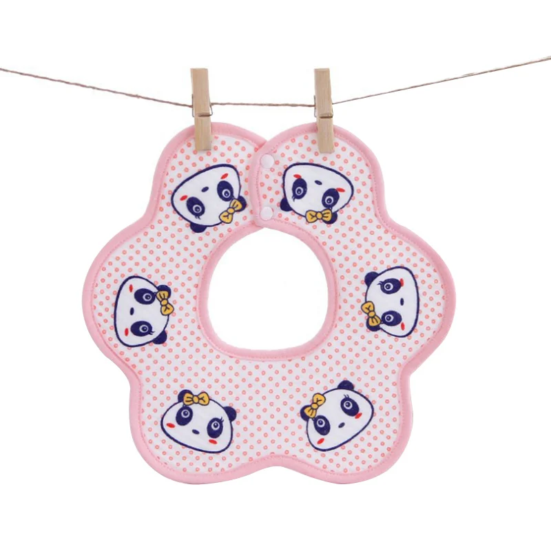 Cartoon Baby Bibs Bandana Cotton Waterproof Baby Bibs Flower Newborn Button Bibs Boys Girls Saliva Towels Soft Baby Accessories (4)