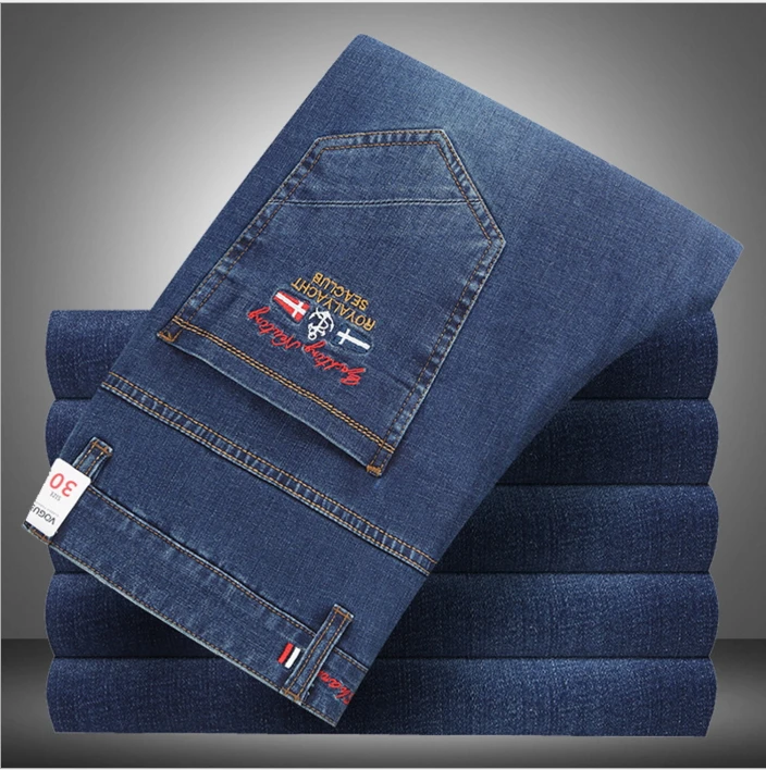 Shark Autumn New Italy Classic Blue Denim Pants Men Slim Fit Brand Trousers Male High Quality