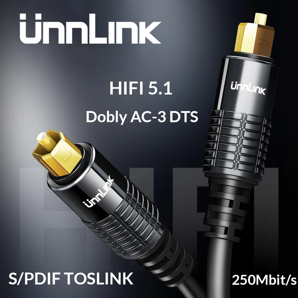 Оптический кабель Unnlink SPDIF Toslink, аудиокабель 3 м, 5 м, 8 м, 10 м, HIFI 5,1, волокно для ТВ бокса, PS4, динамик, провод, звуковая панель, усилитель, сабвуфер|Кабели VGA| | АлиЭкспресс