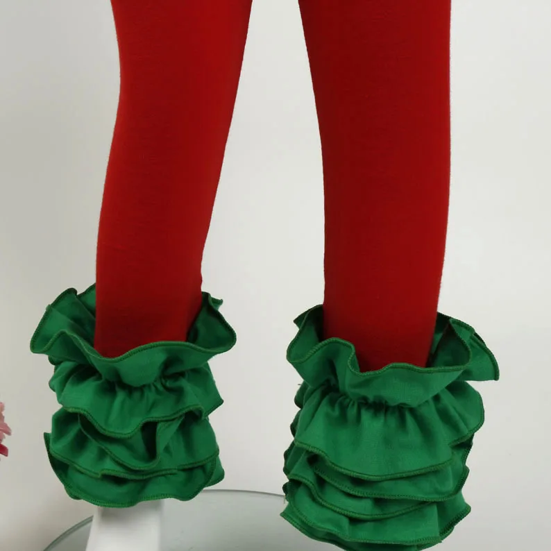 От 6 месяцев до 6 лет, штаны для девочек Рождественские цвета, красные, зеленые, длинные ледяные гетры с оборками для kdis, одежда с эластичной резинкой на талии в стиле пэчворк