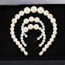 Dvacaman, трендовые женские повязки для волос с большим искусственным жемчугом, Очаровательные Круглые бусинки, свадебные повязки для волос, ювелирные аксессуары, вечерние, подарки