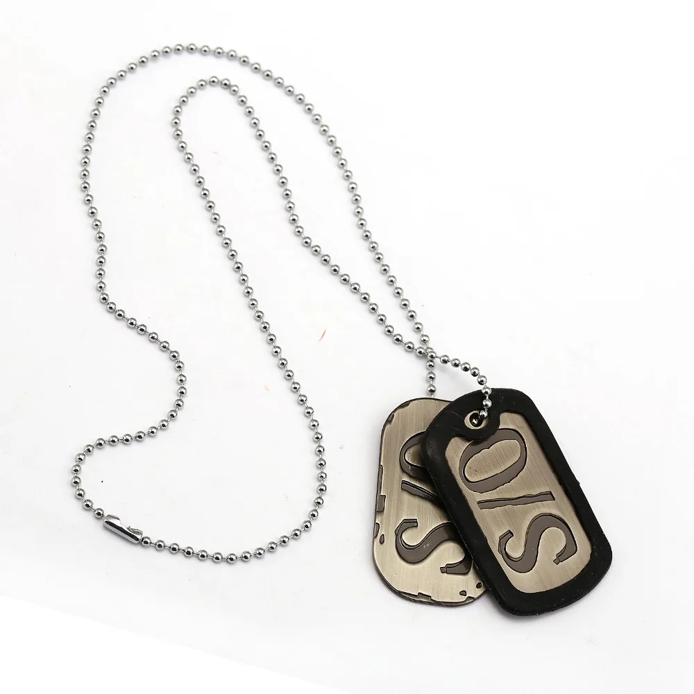 Anime GANGSTA Necklace S0 Dog Tag Stainless Steel Metal Bead Chain