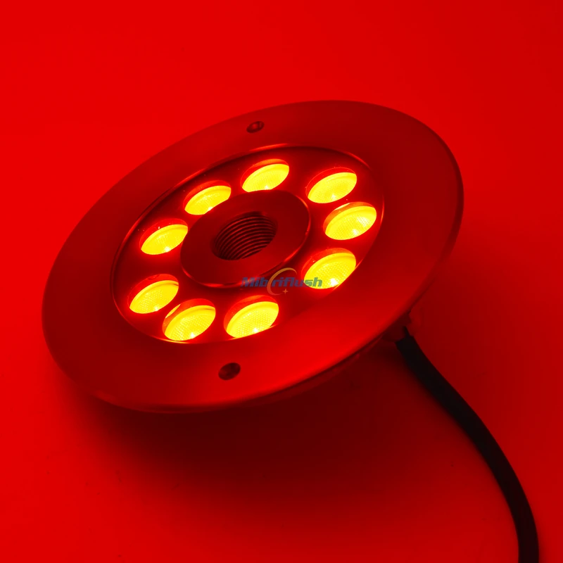 Ip68 à Prova 316 de Aço Luzes Subaquáticas Piscina Luz 24 v D27 Água 27 w Inoxidável Colorido Mutável Fonte Lâmpada Rgb Led 3 Luzes subaquáticas rgb led piscina luz 24