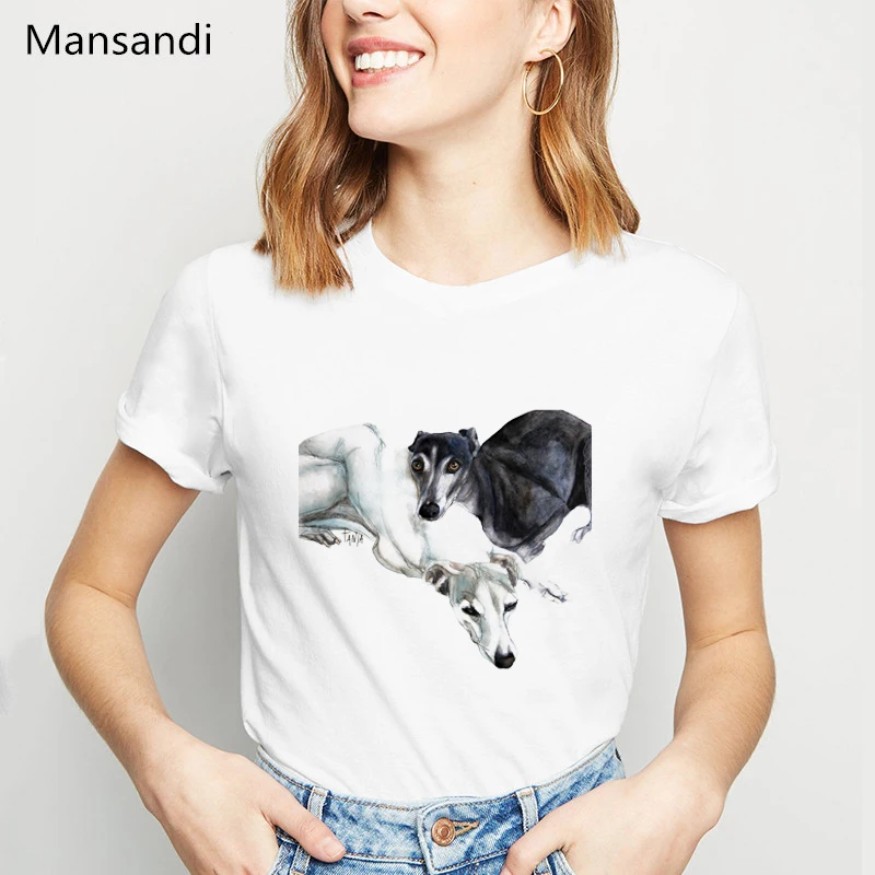 Платья для собак черно-белая футболка с принтом животных Женская одежда забавная модная футболка femme летние топы женская футболка