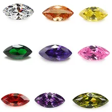 50pcs 1.5x3~10x20mm AAAAA Marquise Shape Golden Yellow , Voilet,Olive , Purple, Black, Pink Cubic Zirconia Stone Loose
