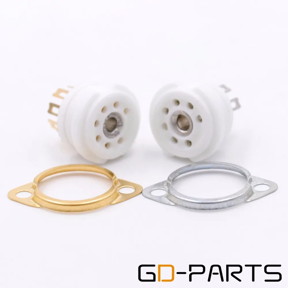 GD-PARTS 2 шт. Олова позолоченное крепление на шасси 7pin керамический вакуумный трубчатый разъем для EAA91 EC92 6Z4 винтажный усилитель DIY