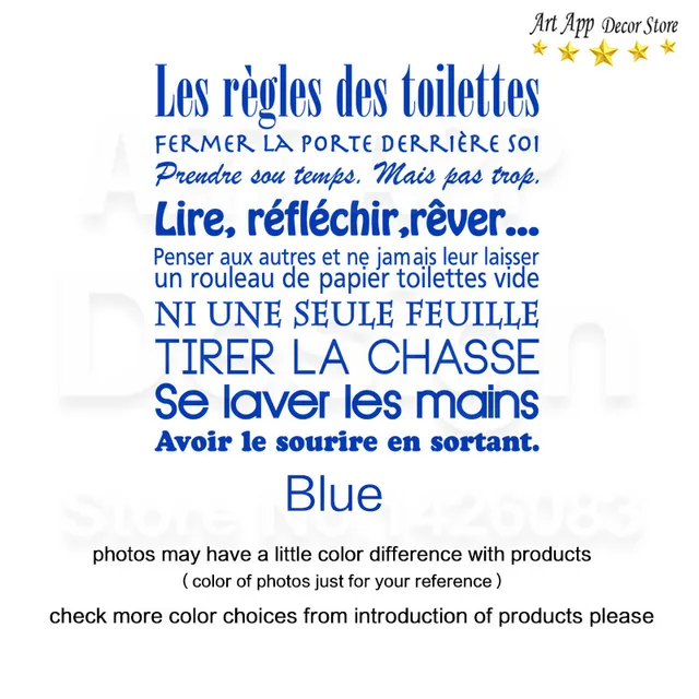 Art Nieuwe Ontwerp huis decor Vinyl Franse wasruimte