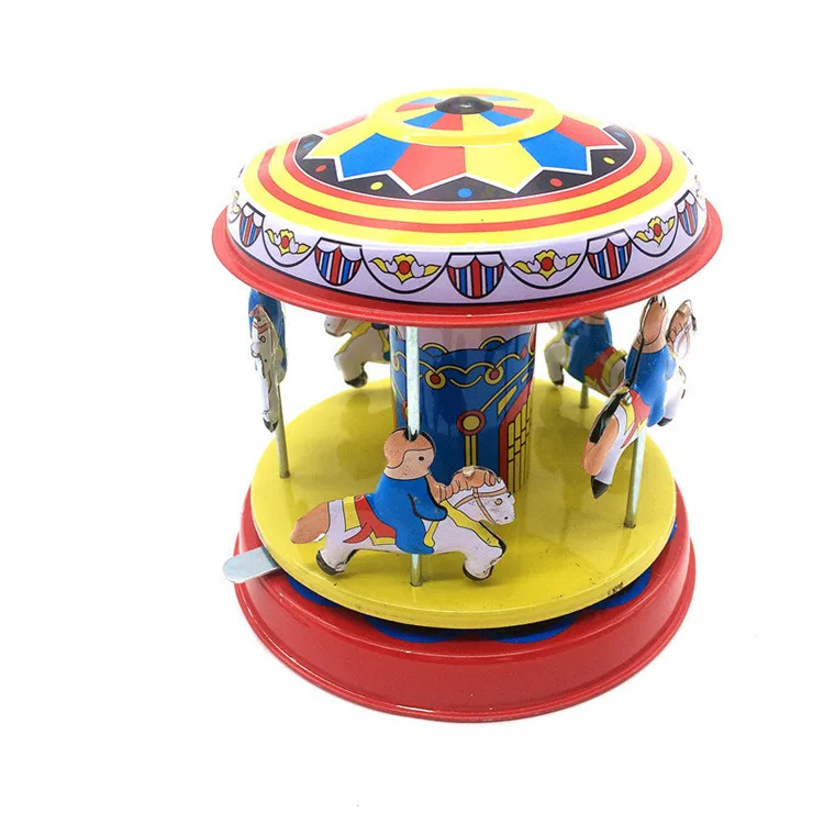 

Antique gld2 Tin Toys Wind Up Toys Robots iron Metal Models for Children/Adult Home Decoration Metal Craft MS271 Merry-go-round
