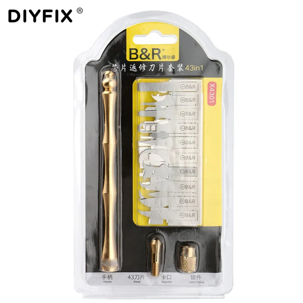 Ремонтный нож DIYFIX 43in1 BGA для удаления микросхем процессора рукоятка из титанового