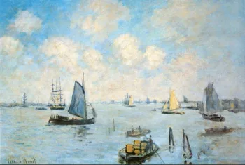 

High quality Oil painting Canvas Reproductions The Sea at Amsterdam (1874) By Claude Monet hand painted