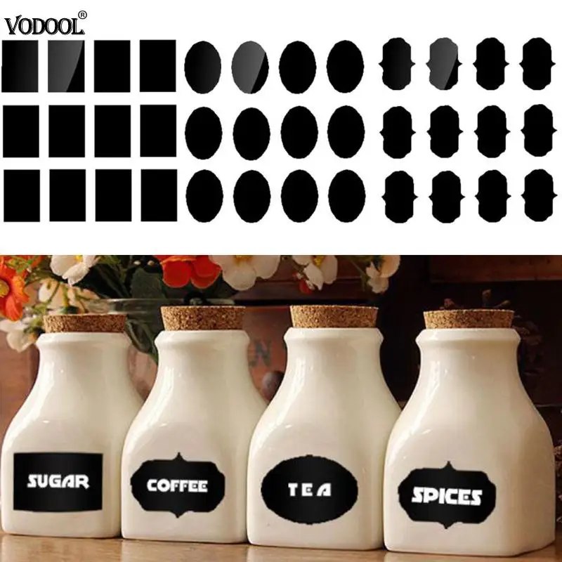 

12 pcs/set 5set Blackboard Sticker Craft Kitchen Deco Chalkboard Labels Stickers Organizer Novel Office Stationery Home Supplies