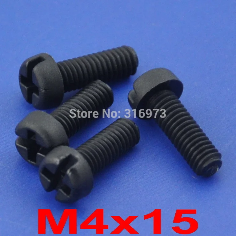 

(50 pcs/lot ) M4x15mm Black Nylon Phillips/Slot Pan Header Screw.