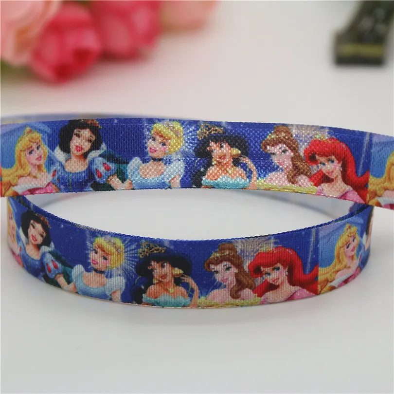 DUWES 5/8 '' складной эластичный принцесса Монро Единорог напечатанный FOE повязка на голову DIY украшения оптом OEM D662