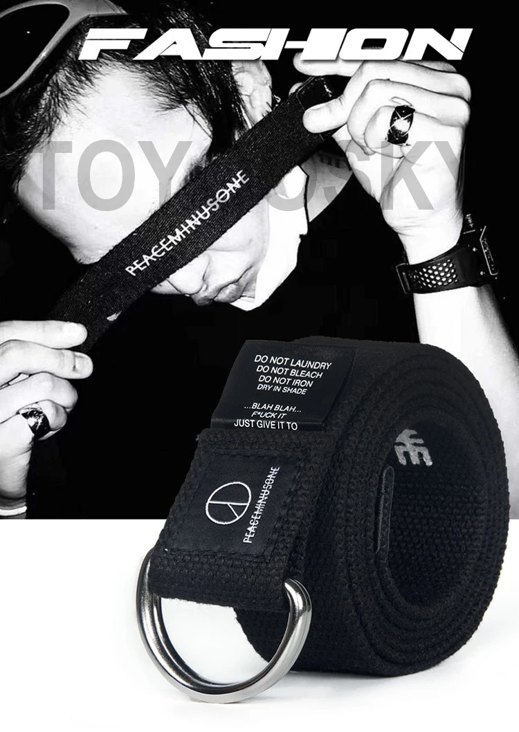 Kpop G-dragon Belt новые модные холщовые ремни Харадзюку Высокое качество черный длинный ремень для мужчин и женщин с буквенным принтом бренд