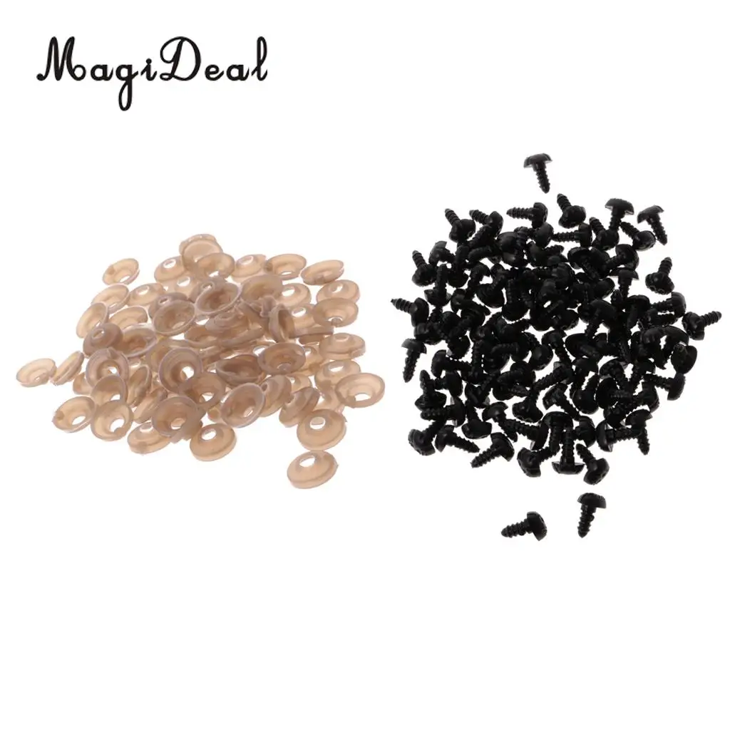 MagiDeal Simulation 100Pcs/Pack Plastic Safety Nose with Backs for Bear Dog Doll Animal Children Hands-on Ability DIY Crafts Toy