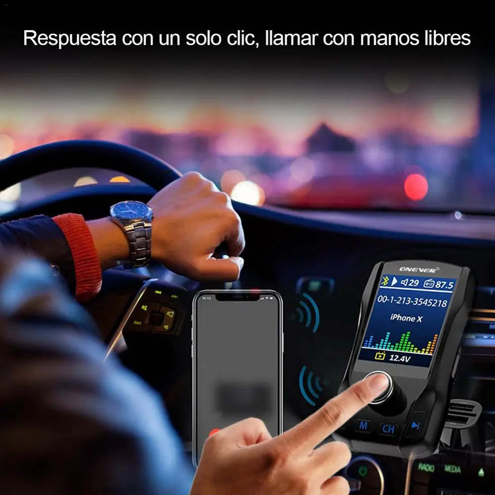 

Nulaxy Bluetooth FM Transmitter Car MP3 Player Wireless Handsfree Car Kit Support USB Flash TF AUX On/Off