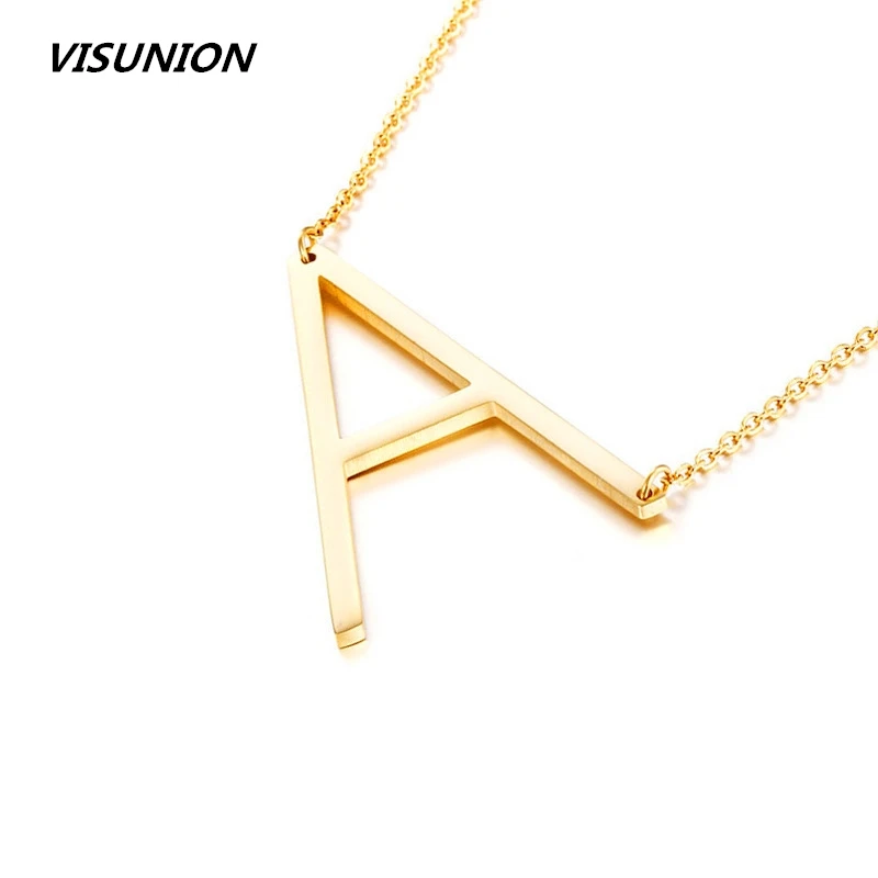 Sterling Silver Gold Tone Sunflower Initial 26 Letter Script Name Alphabet A to Z Necklace Personalized Pendant