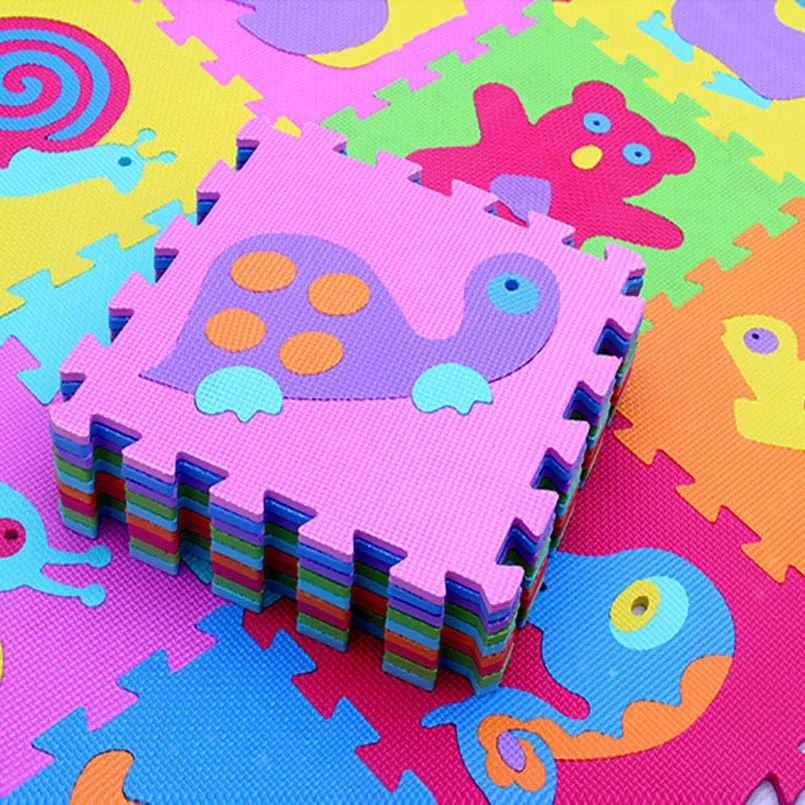 Esteira do Jogo do Bebê Pad para Crianças 9 Pçs e set Espuma Eva Costura Tapete Engatinhando Tapete Criança Kruipen Montado Animais Puzzle Tapete Jogos 8 9 pçsset de Costura Rastejando Espuma EVA