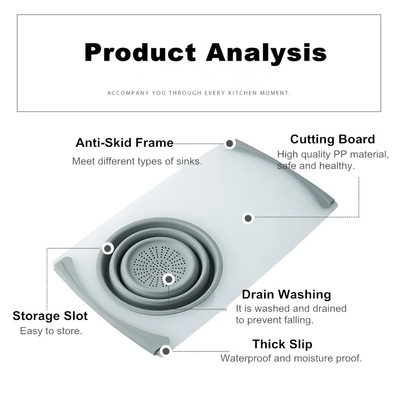 3 в 1 Складная Многофункциональная Корзина для слива раковины разделочная доска для мяса, овощей, фруктов фильтр корзина для хранения Разделочные Блоки