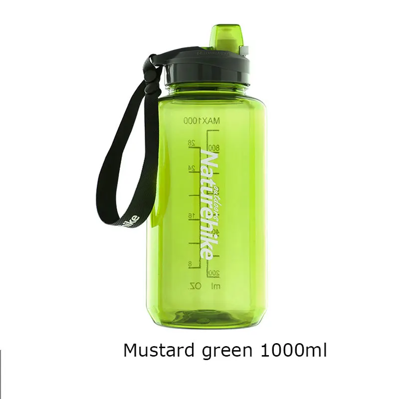 yellow 1000ml Naturehike 750 мл/1000 мл бутылка для воды пластик портативный Велоспорт Бег бутылка спортивный питьевой чашки - Цвет: yellow 1000ml