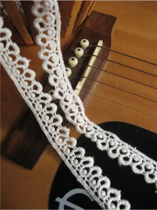 Античная белая хлопковая кружевная отделка 3 ярда LT031CO|cotton lace|white cotton lacewhite lace trim |