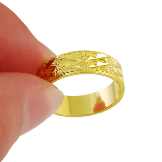Simple Golden Flower Ring Shiny Crystal Zircon Ladies Ring - Temu