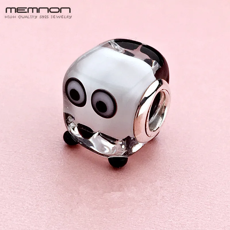 

Memnon 925 Sterling Silver Heart Melter Murano Glass Charms Fit beads charm Bracelet DIY For Women Making Jewelry Christmas Gift