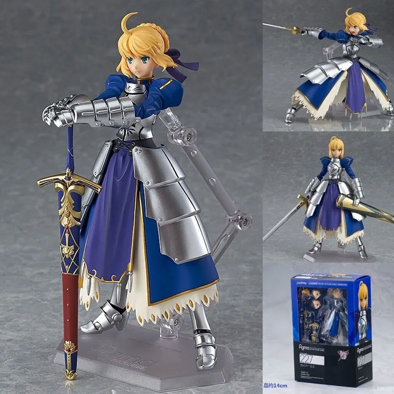 

PVC Figma 227 Armor Saber Action Figure Fate Stay Night Brand Anime Model Toy Joints Movable Replaceable Gift Collections