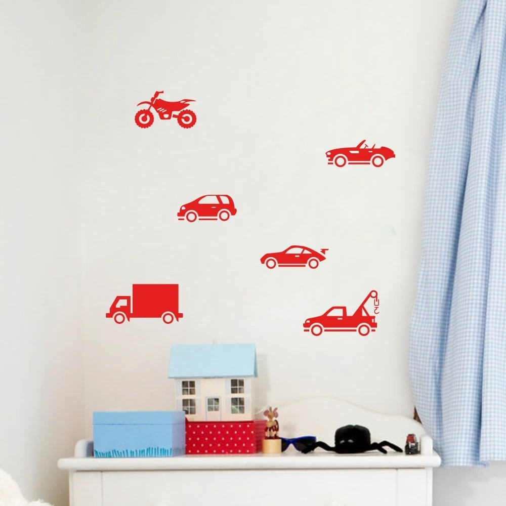 الفتيان غرفة ديكور السيارة مجموعة الفينيل جدار ملصقا الحضانة غرفة نوم الجدار الديكور