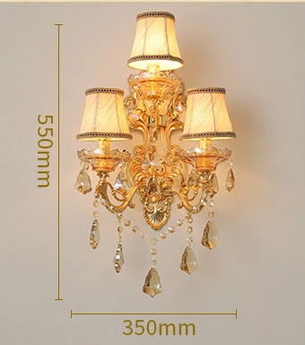  modern crystal wall lamp crystal wall light sconce gold color wall lamp with fabric lampshade hotel - 1588866099
