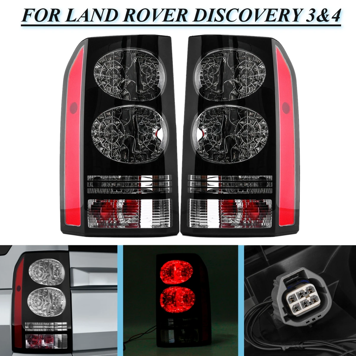 

for LAND ROVER DISCOVERY 3&4 04~14 2pcs Rear Car Styling Head Taillight Tail Light Lamp Brake Lights Bumper Reflector Stop Light