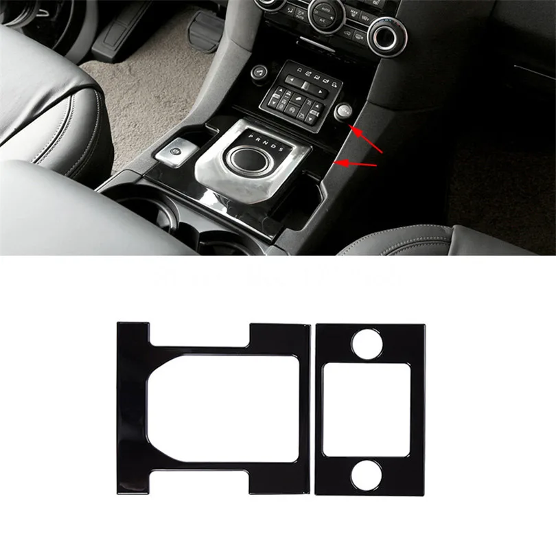 Для Land Rover Дискавери 4 LR4 2010- автомобильный Стайлинг ABS черный глянец центральная консоль переключения передач рамка Накладка аксессуары - Название цвета: Down panel
