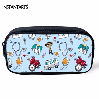 

INSTANTARTS Fashion Cute 3D Cartoon Nurse Print Women Pencil Case Casual School Students Girl Pencil bags Travel Cosmetic Cases