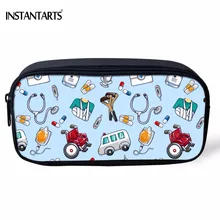 INSTANTARTS Fashion Cute 3D Cartoon Nurse Print Women Pencil Case Casual School Students Girl Pencil bags Travel Cosmetic Cases