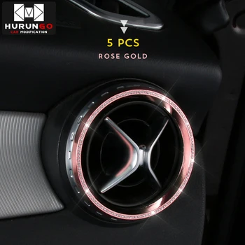 

5 Pcs For Mercedes Benz A/GLA/CLA Class Air outlet sticker/Instrument panel Air outlet decoration outside ring