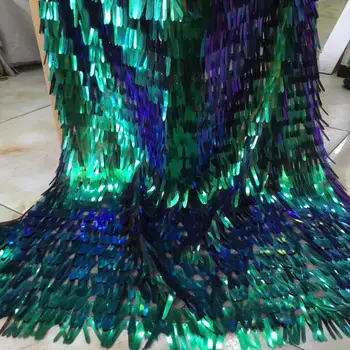 

2019 High Quality African Mesh Lace Fabric With Sequins Embroidery French Tulle Lace Fabrics For Wedding Dress 5Yards/Lot A2239