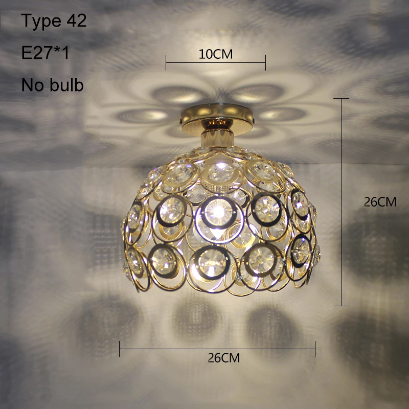Современные потолочные светильники, хрустальные плафоны, винтажный потолочный светильник для столовой, плафон для гостиной, лофт, Lamparas De Techo, современный - Цвет корпуса: Type 42 no bulb