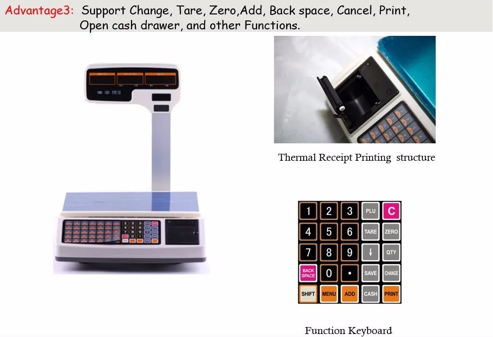 Цена квитанции печати весы 30 весовая шкала кг с термопринтером поддержка Многоязычная печать для пекарни или ресторана