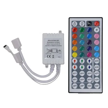 

44 Keys 24Key Dual Connectors IR Remote RGB Controller Output DC12V 2 Ports Dimmer For 3528 5050 SMD RGB LED Strip light Control