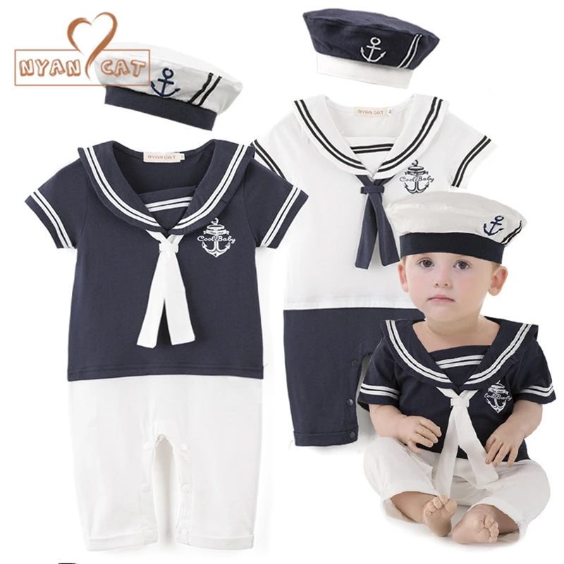 nyan cat baby boy cotton sailor navy style hat romper sleeve 2pcs set jumpsuit nyan cat baby boy cotton sailor navy style hat romper sleeve 2pcs set jumpsuit