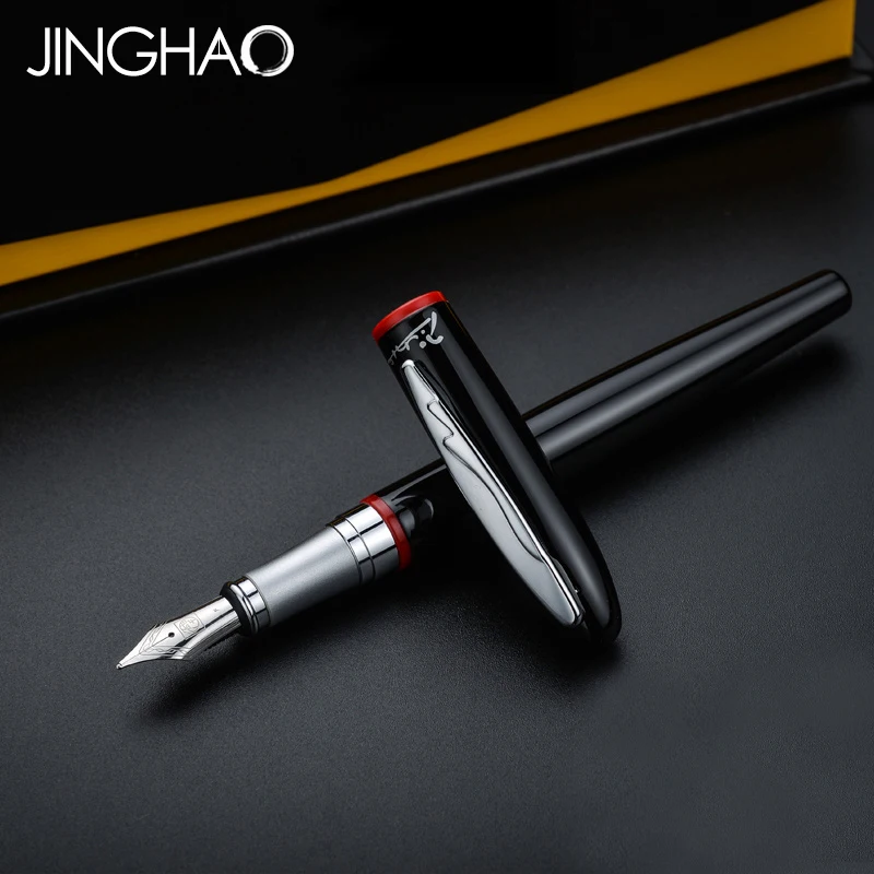 

Luxury Iraurita Fountain Pen Pimio 907 Silver Clip Black 0.5mm Ink Pens the Best Gift Writing Stationery with an Original Box