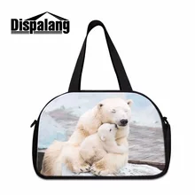 Dispalang симпатичная дорожная сумка с принтом полярного медведя большая дорожная сумка трендовая сумка на плечо женская сумка для багажа с животным узором для девочек
