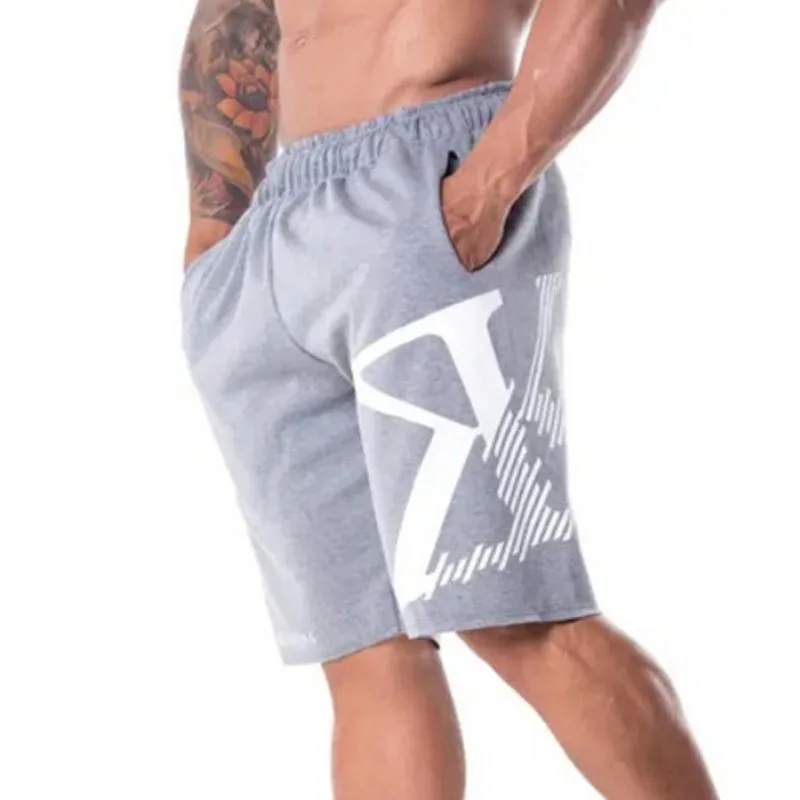 Мужские летние новые хлопковые шорты свободного кроя, мужские спортивные штаны для фитнеса до колен, спортивные штаны, мужские спортивные брендовые короткие штаны