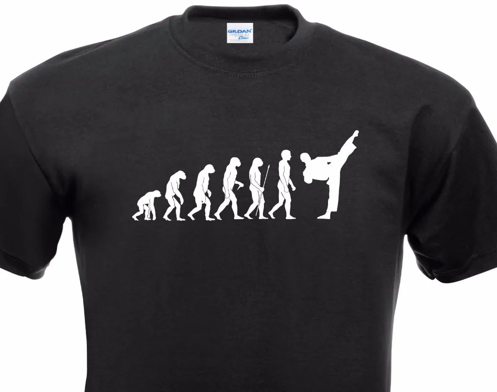 Fun casual brand shirt cotton coat evolution T shirt karate self ...