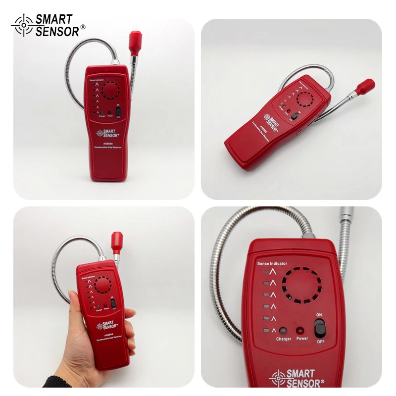 

Combustible Gas Leak Detector Alarm, Exhaust and Fuel Methane Propane Explosive 6 LED Alarm Smart Sensor AR8800A